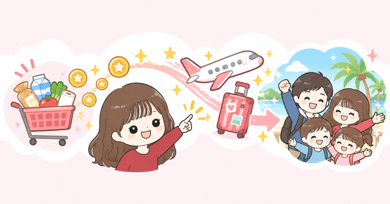 普段の支払いを家族の楽しい思い出へ変えるイメージ